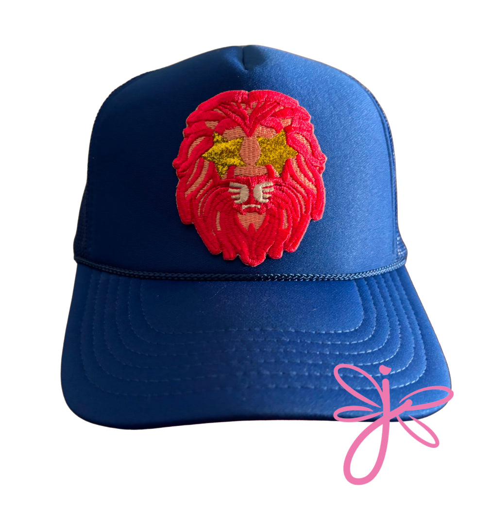 PINK LION HEAD TRUCKER HAT