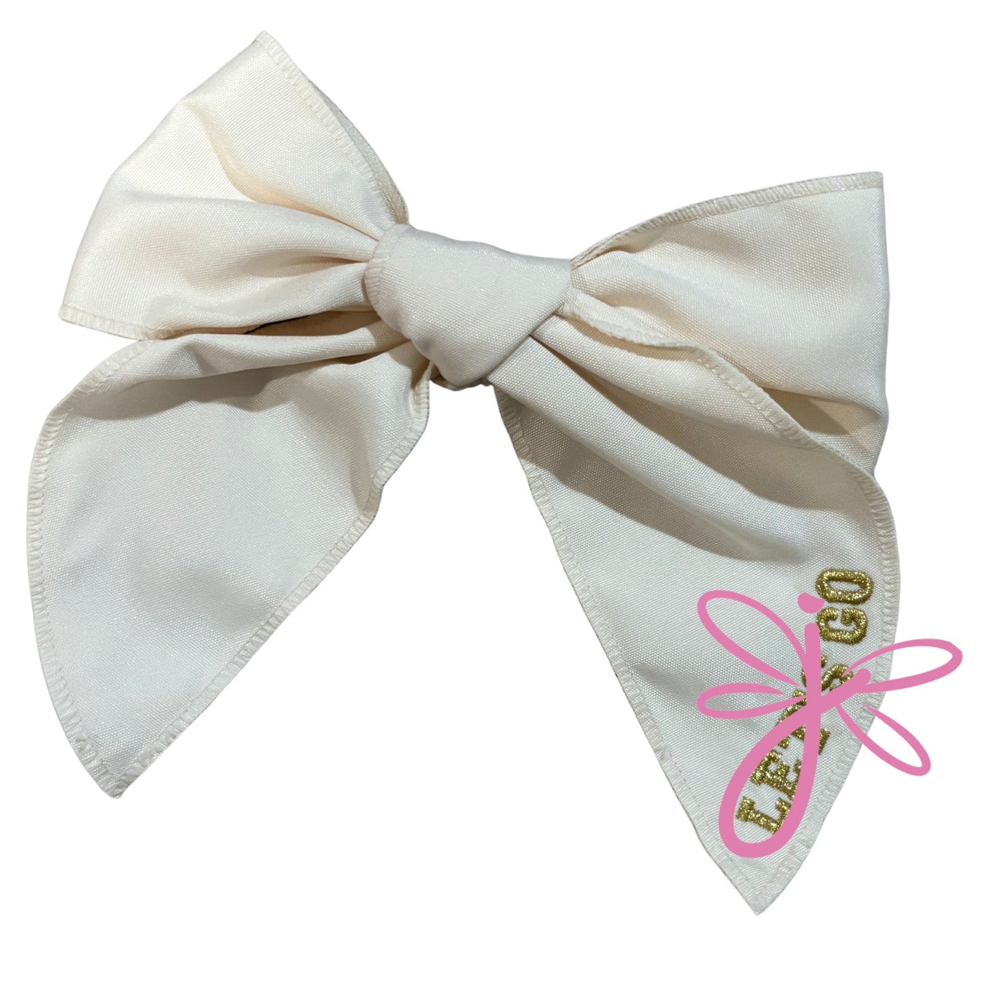 LET'S GO EMBROIDERED BOW