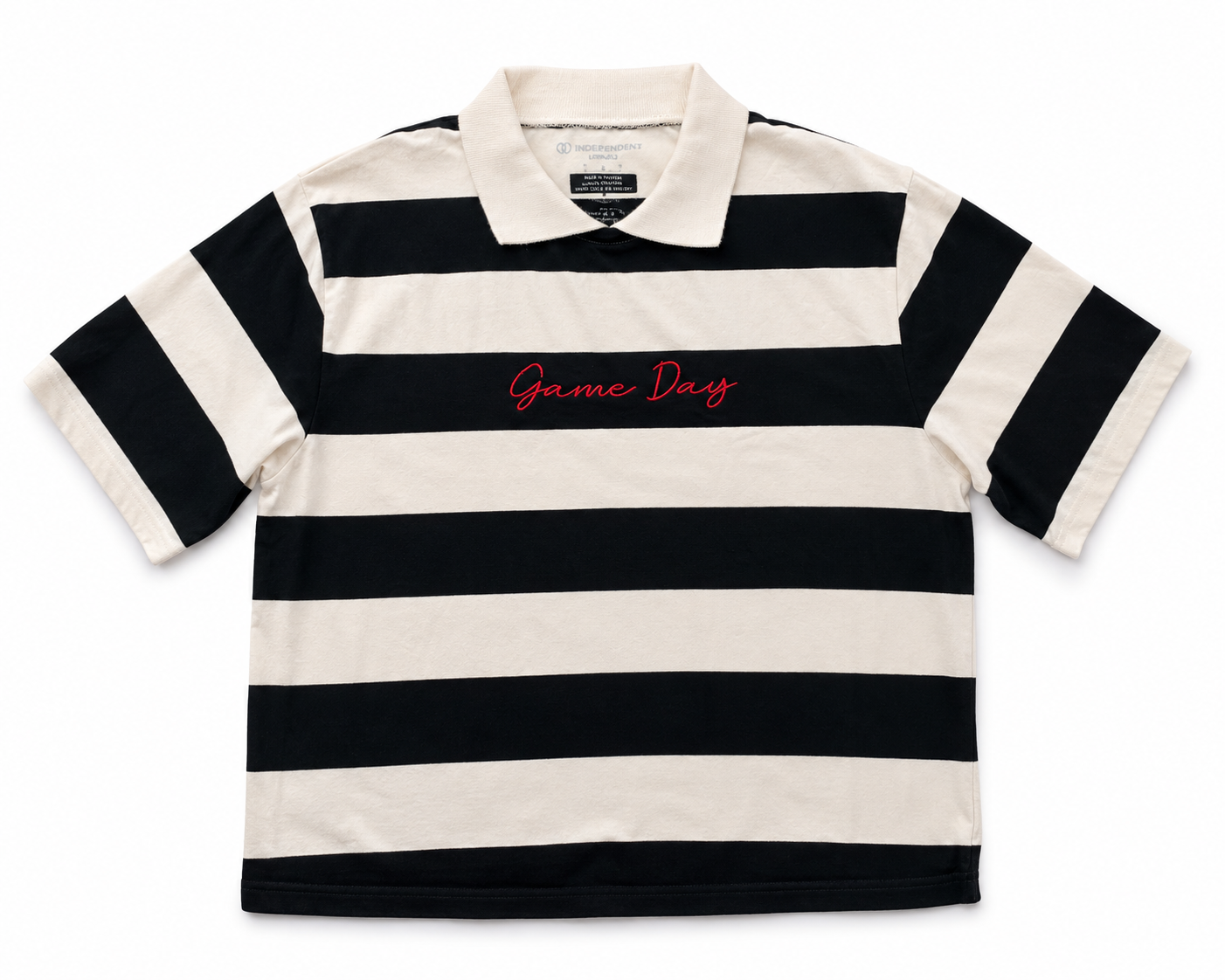 GAME DAY EMBROIDERED RUGBY CROP SHIRT