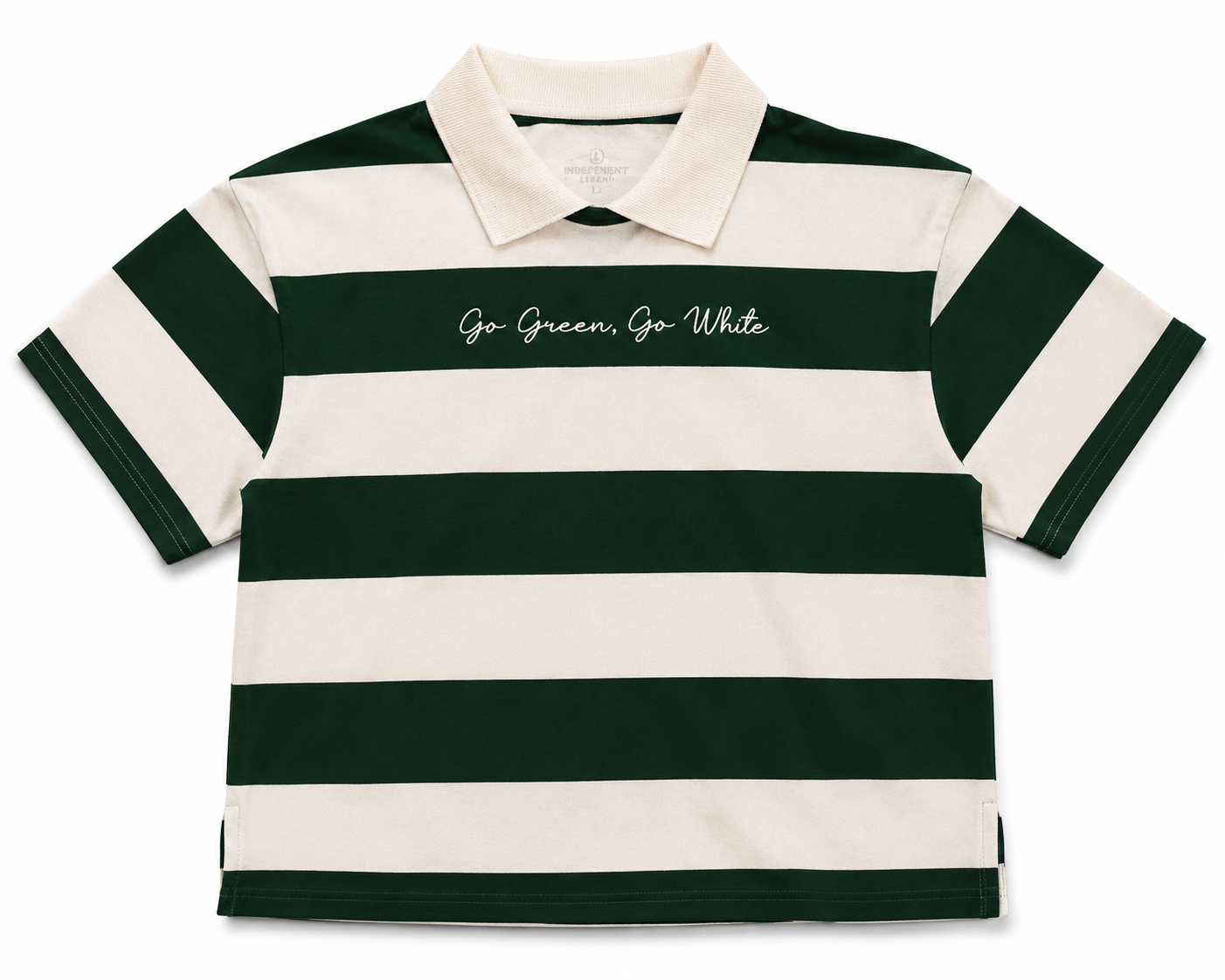 GAME DAY EMBROIDERED RUGBY CROP SHIRT