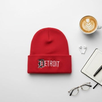 DETROIT EMBROIDERED BEANIES