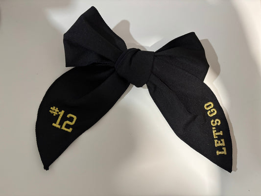 LET'S GO EMBROIDERED BOW