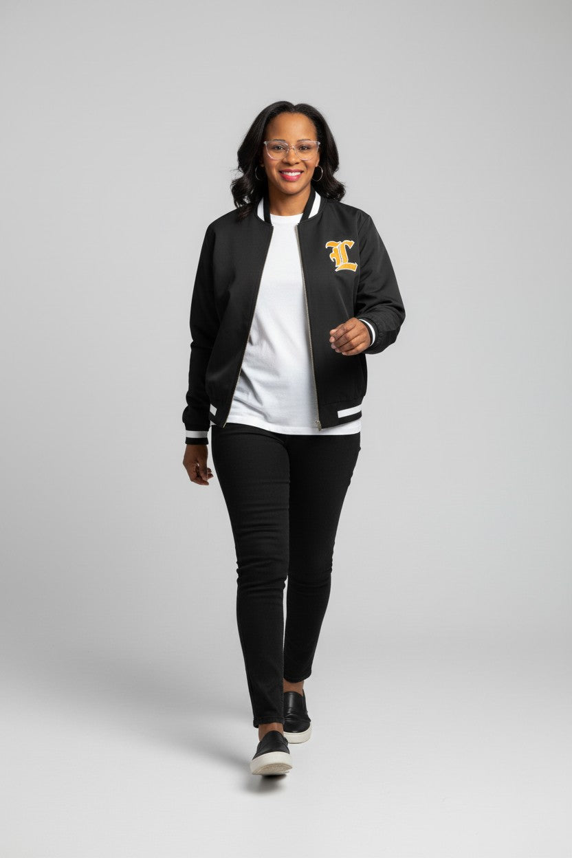 CUSTOM OLD ENGLISH "L" EMBROIDERED BOMBER JACKET