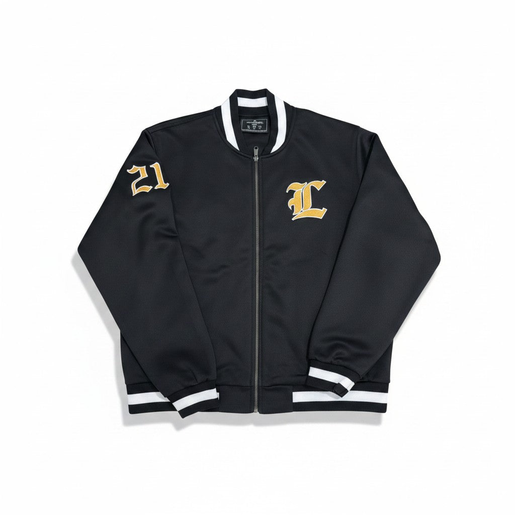 CUSTOM OLD ENGLISH "L" EMBROIDERED BOMBER JACKET