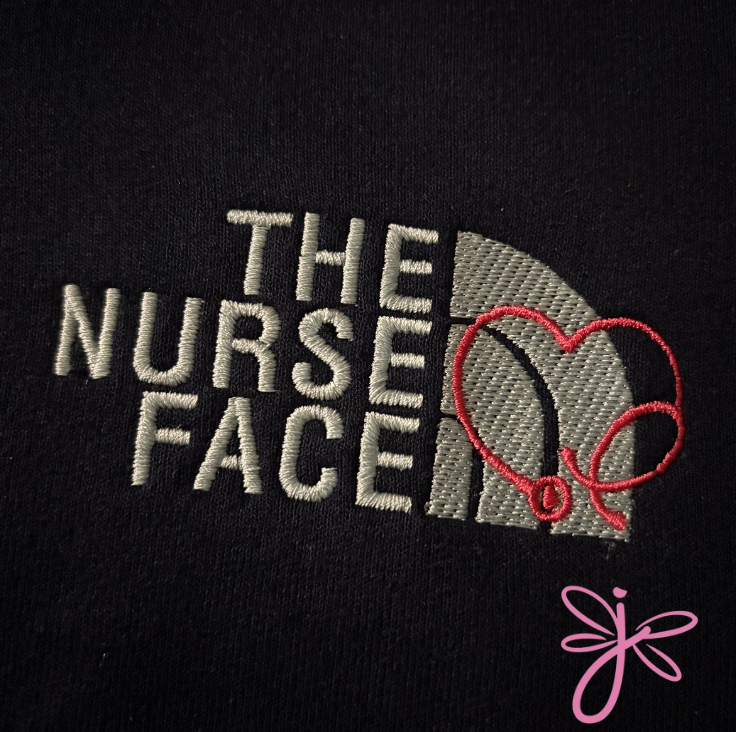 THE NURSEFACE 1/4 ZIP EMBROIDERED