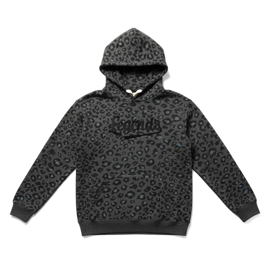 BLACK LEOPARD CUSTOM EMBROIDERED HOODIE