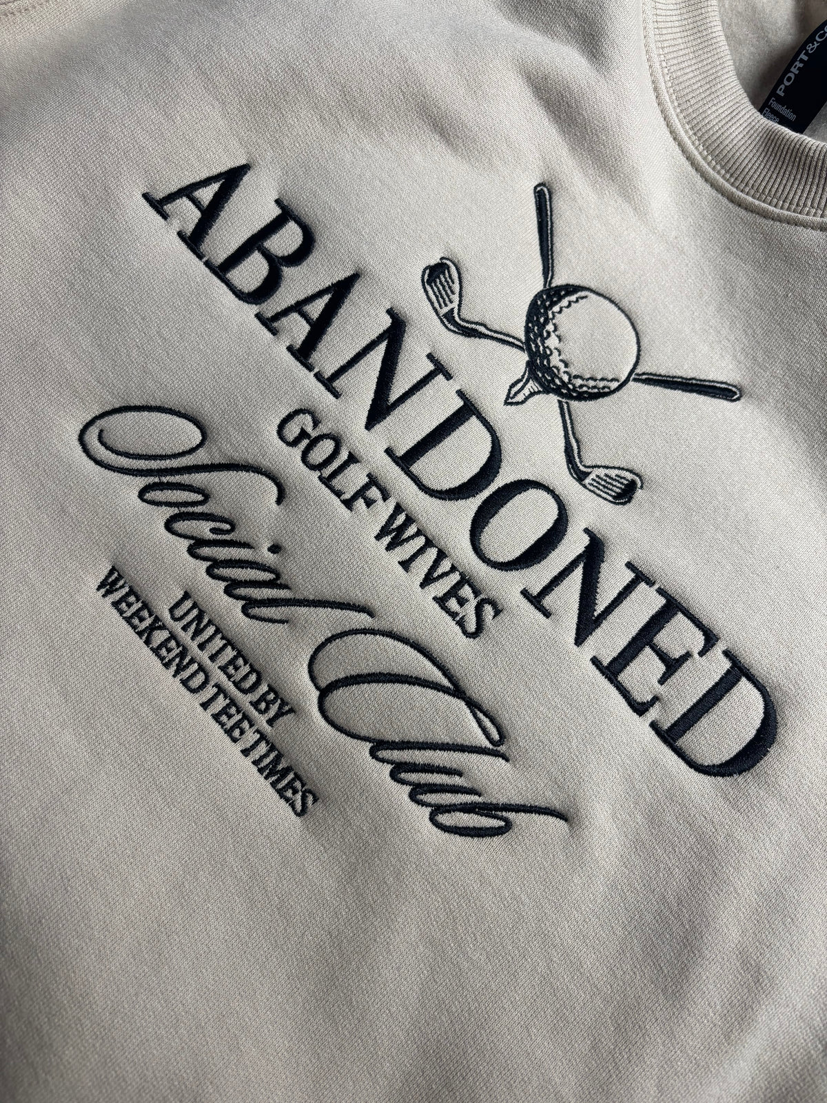 Abandoned Wives Social Club | Embroidered Crewneck Sweatshirt